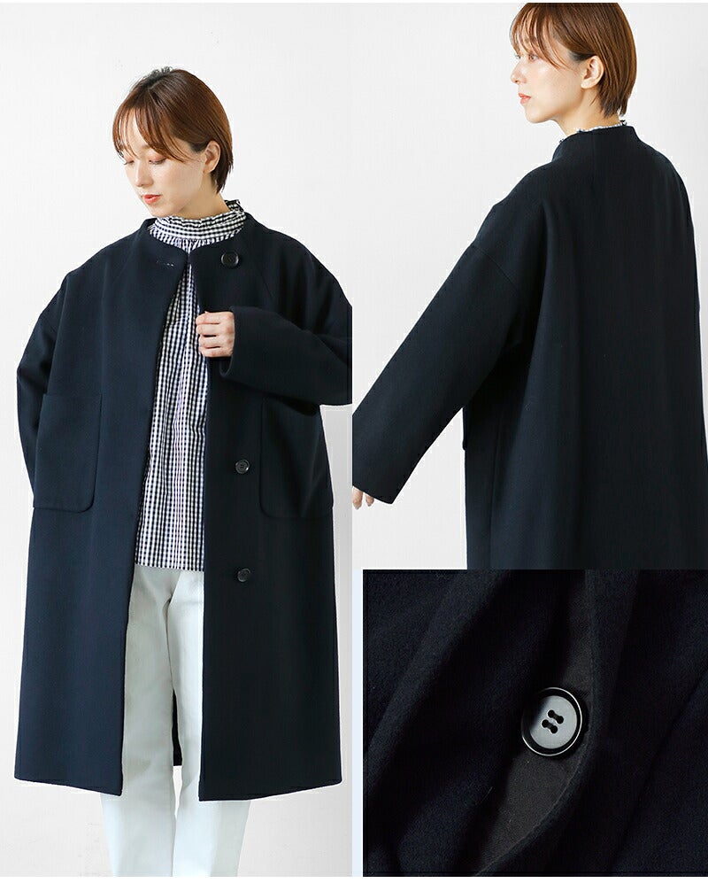 SI-HIRAI スーヒライ スペシャルメルトン ラウンドネック コート