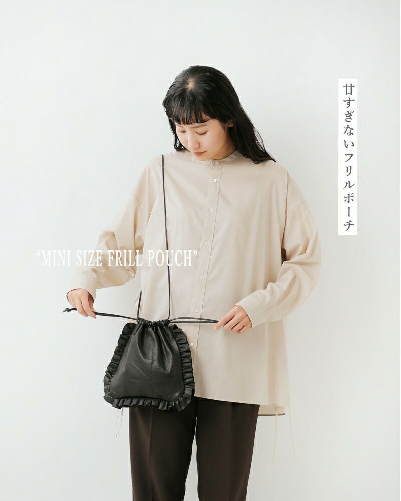 未使用サイズL！Sisii レザーペインターパンツ 牛革 シシレザー 定価10万 クーポン対象】Sisii シシ レザー ミニサイズ フリルポーチ “MINI SIZE