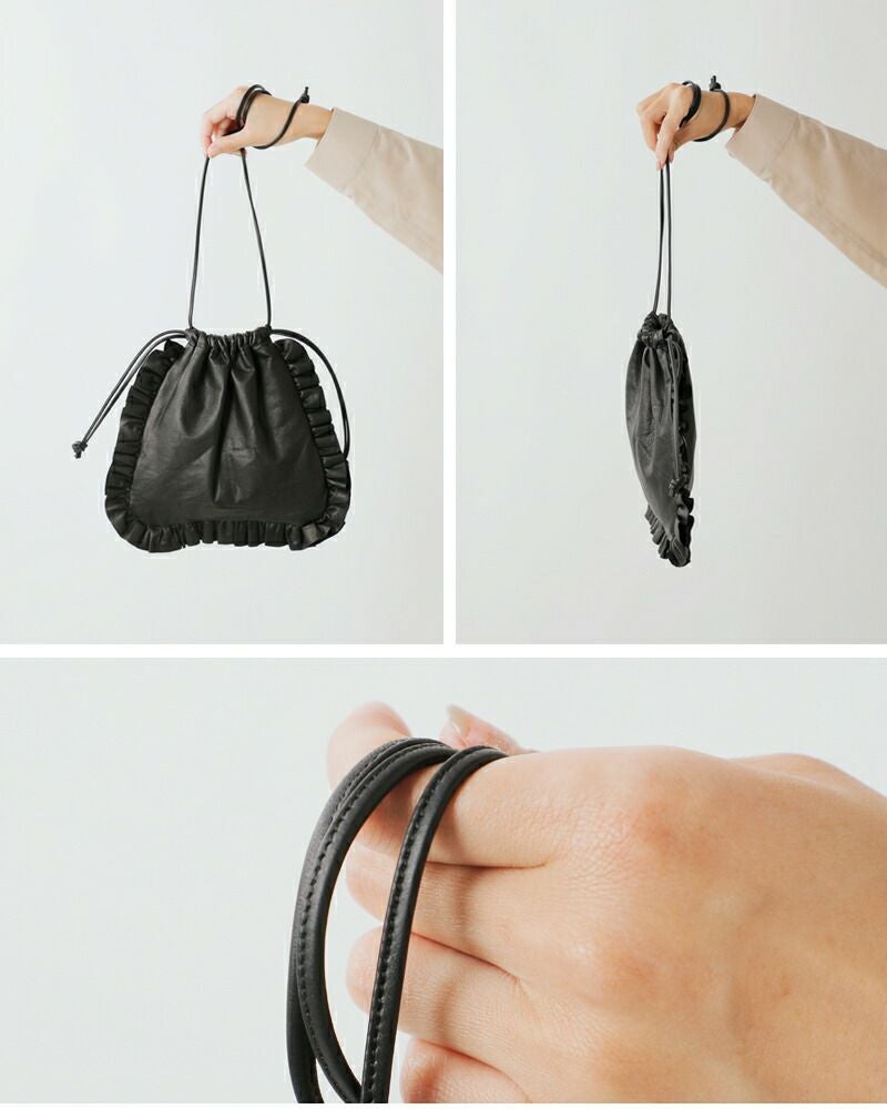 Sisii シシ レザー ミニサイズ フリルポーチ “MINI SIZE FRILL POUCH
