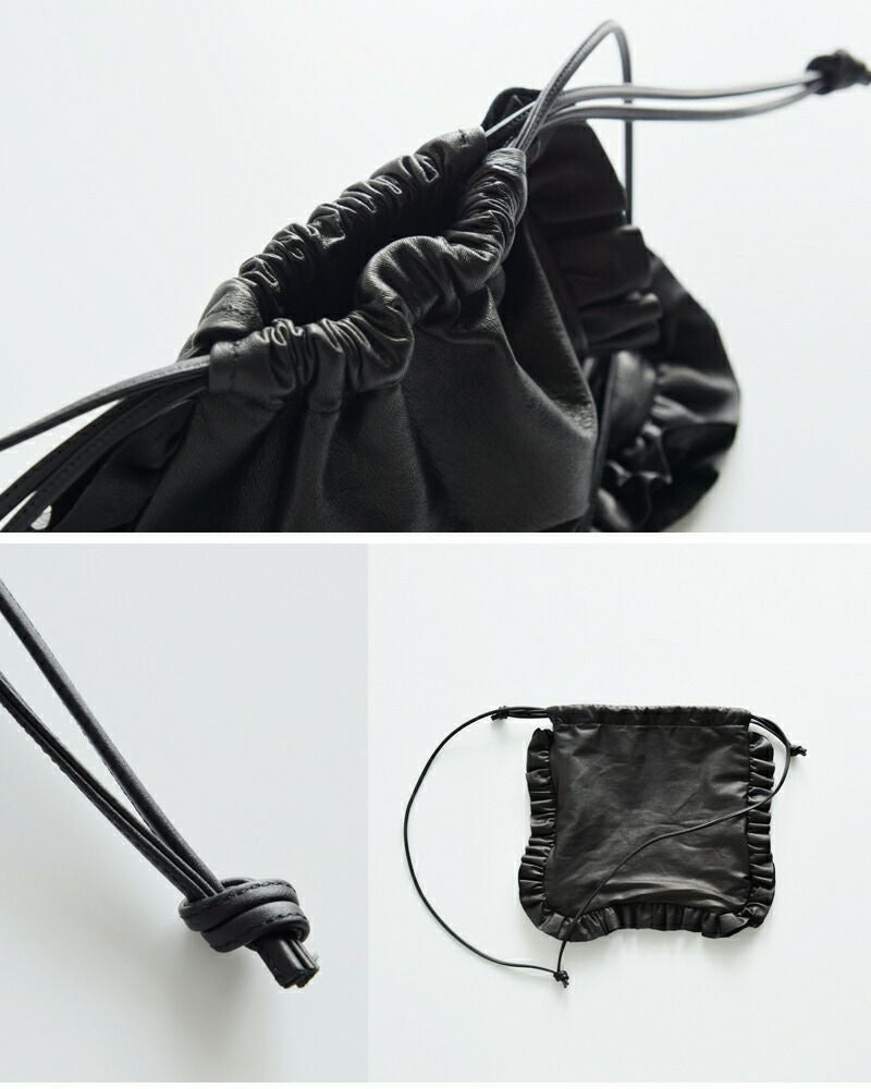 Sisii シシ レザー ミニサイズ フリルポーチ “MINI SIZE FRILL POUCH