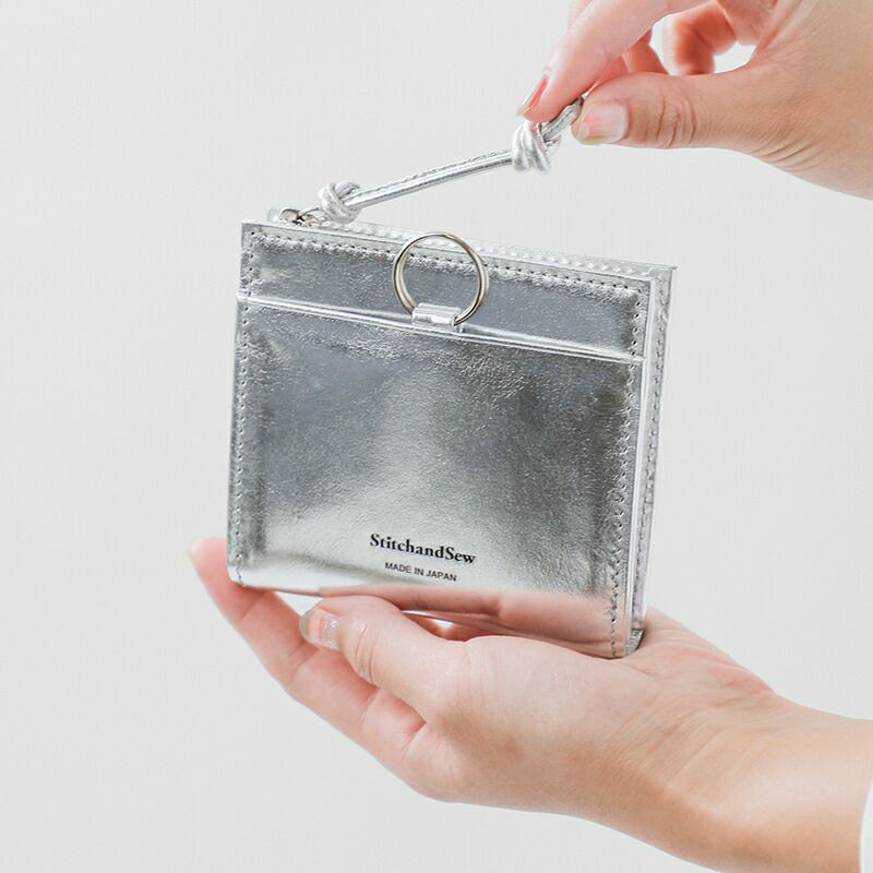StitchandSew スティッチアンドソー 牛ミラー箔 Lジップ ウォレット