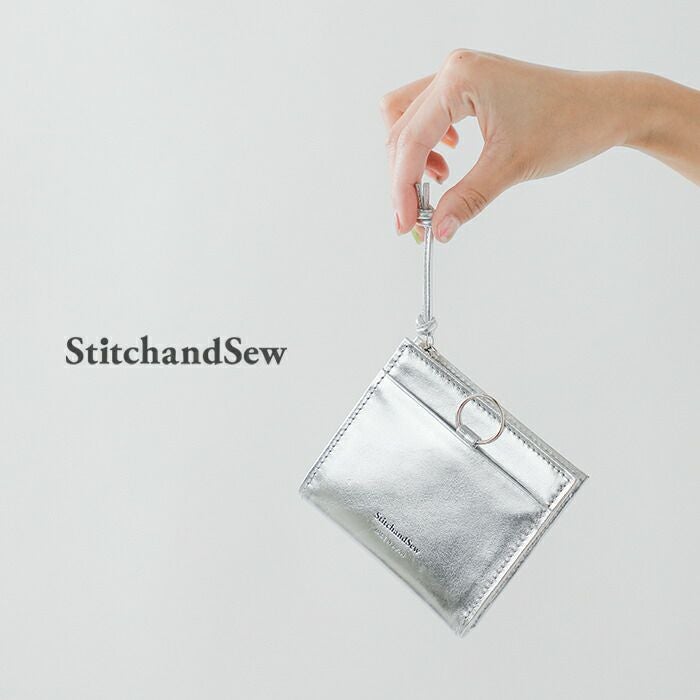 StitchandSew スティッチアンドソー 牛ミラー箔 Lジップ ウォレット
