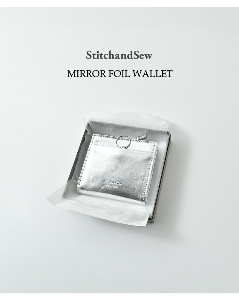 StitchandSew スティッチアンドソー 牛ミラー箔 Lジップ ウォレット