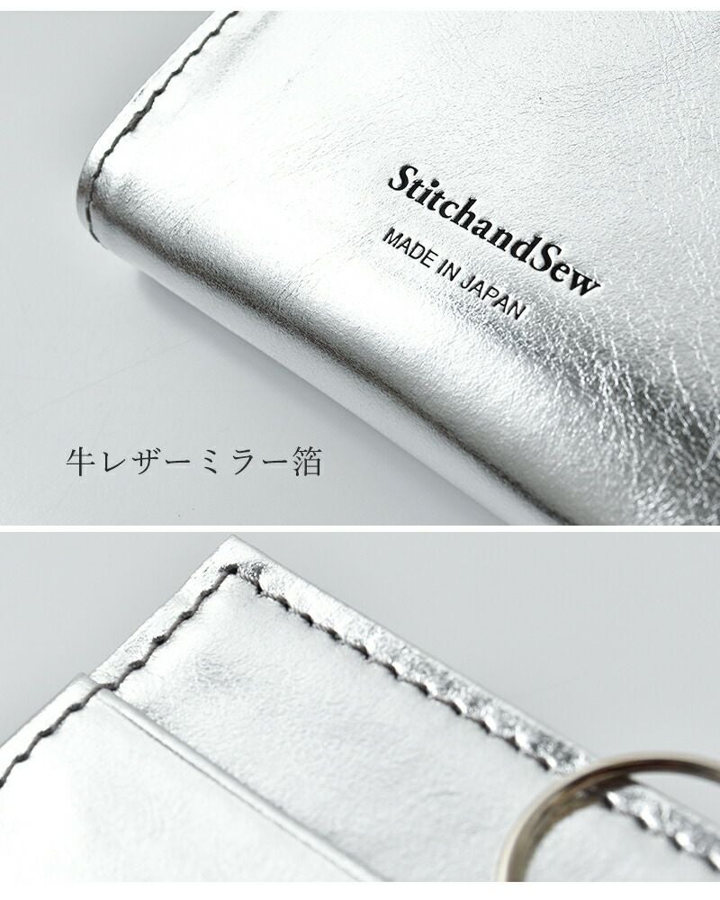 StitchandSew スティッチアンドソー 牛ミラー箔 Lジップ ウォレット