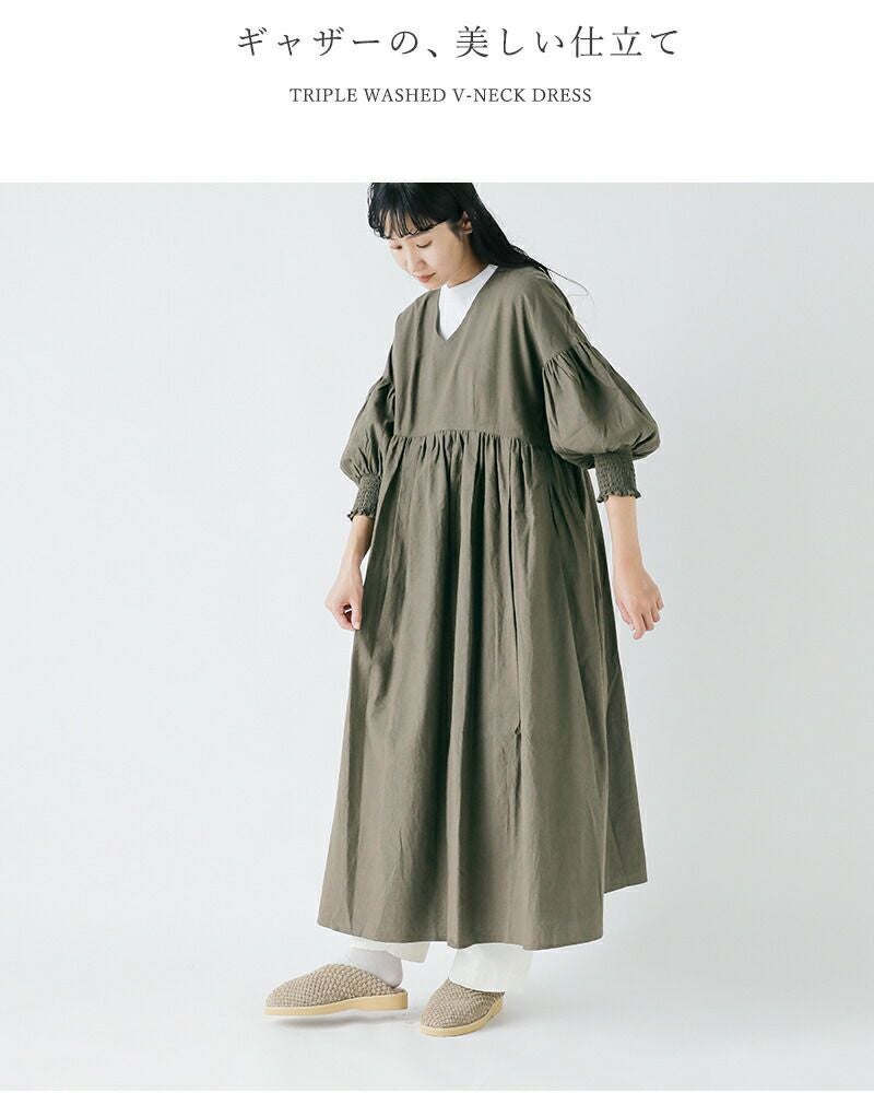 universal tissu ユニヴァーサルティシュ トリプルワッシャー Vネック