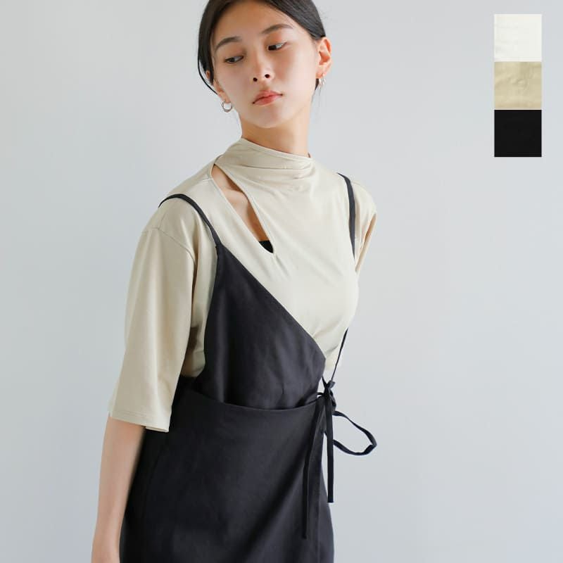 CLANE クラネ スラッシュネック ハーフスリーブ トップス 19105-1042