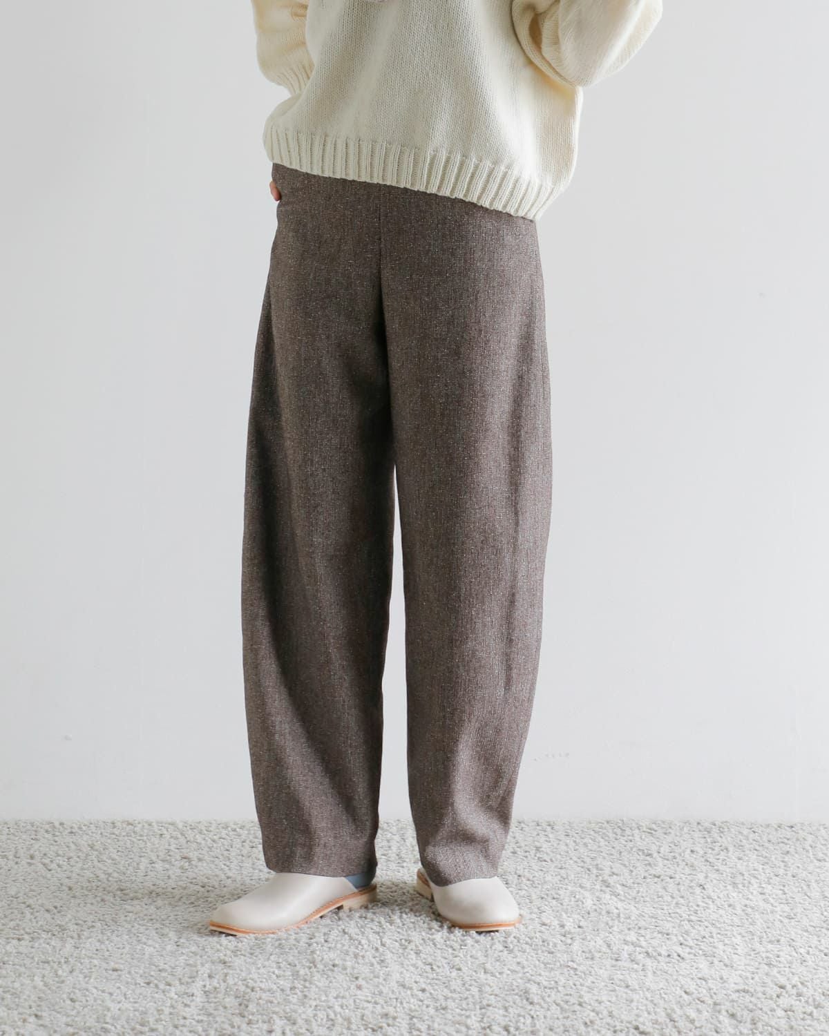 50%OFF】Hella ヘラ シルクネップ ツイード コクーン パンツ “SILK NEP