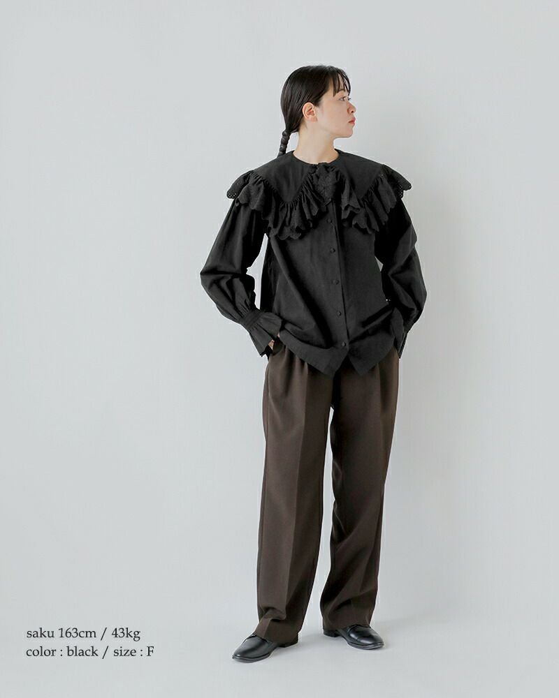 梅田限定カラー ブラウス Shinzone（シンゾーン） コットン レースカラー ブラウス LACE COLLAR