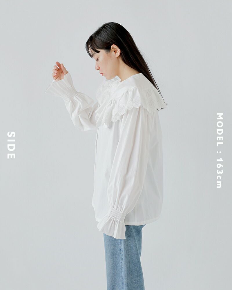 machatt レースカラーブラウス ホワイト Shinzone シンゾーン コットン レースカラー ブラウス “LACE COLLAR