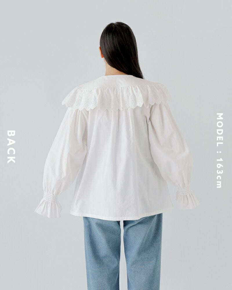 Shinzone シンゾーン コットン レースカラー ブラウス “LACE COLLAR Shinzone シンゾーン コットン レースカラー ブラウス “LACE COLLAR