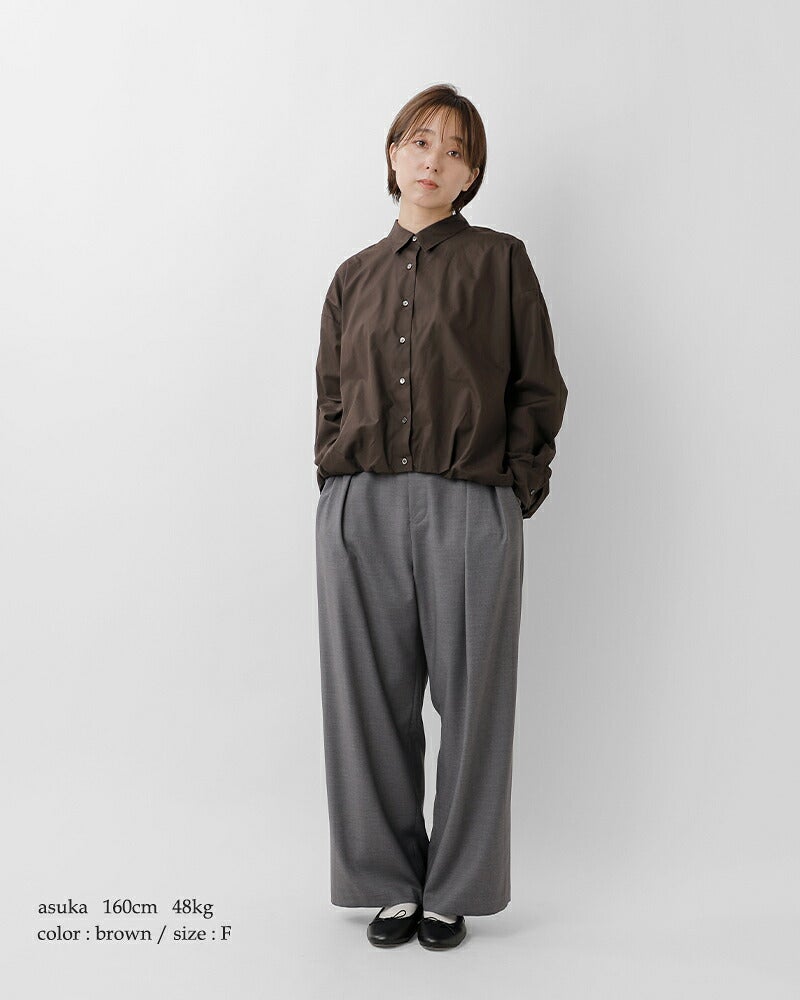 ミズイロインド mizuiro ind コットン バルーン シャツ 3-230132