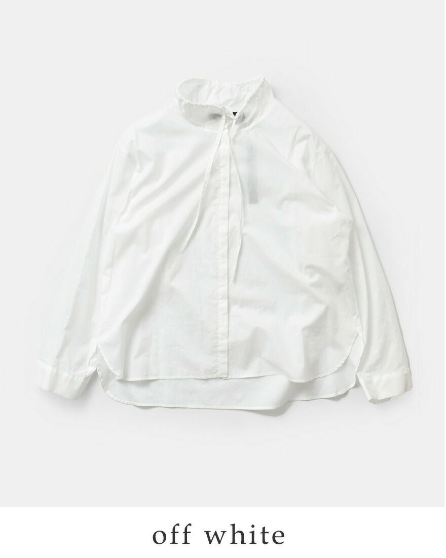 mizuiro ind ギャザースタンドカラーシャツ mizuiro ind(ミズイロインド) gathered stand collar shirt ギャザー