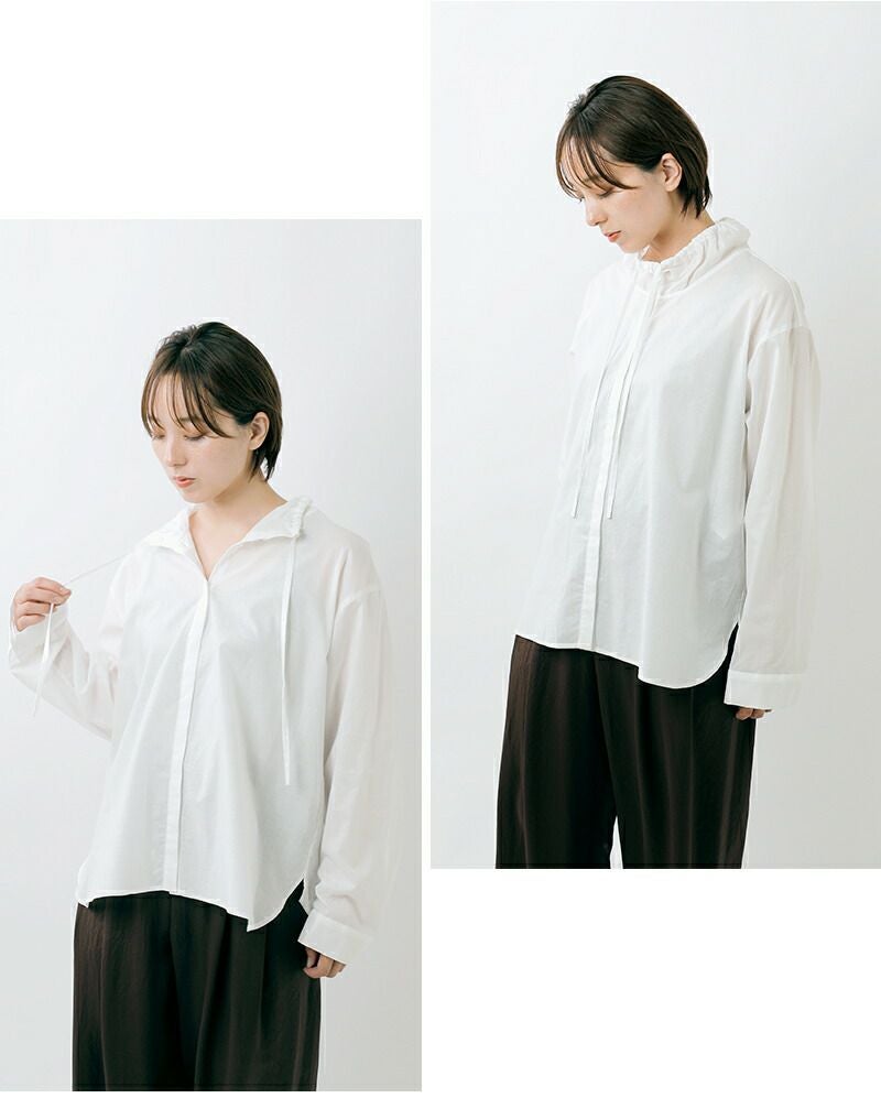 ミズイロインド 現行 25年モデル コットン ギャザー スタンドカラー シャツ 000000046161-13.jpg?size=l&w=