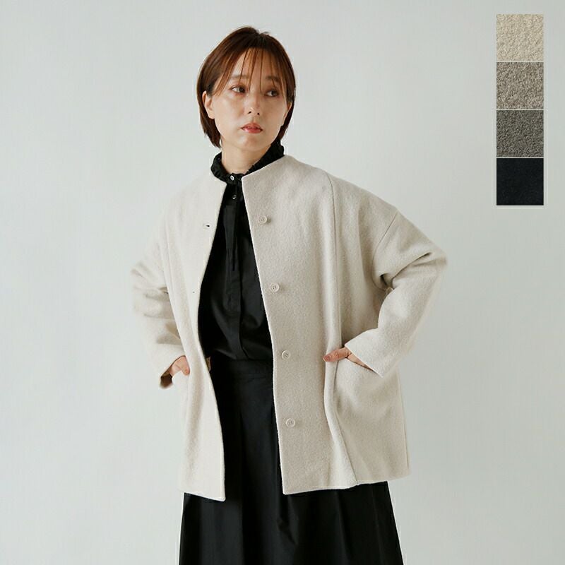 evam eva エヴァムエヴァ プレス ウール ショートコート e253k090-mn