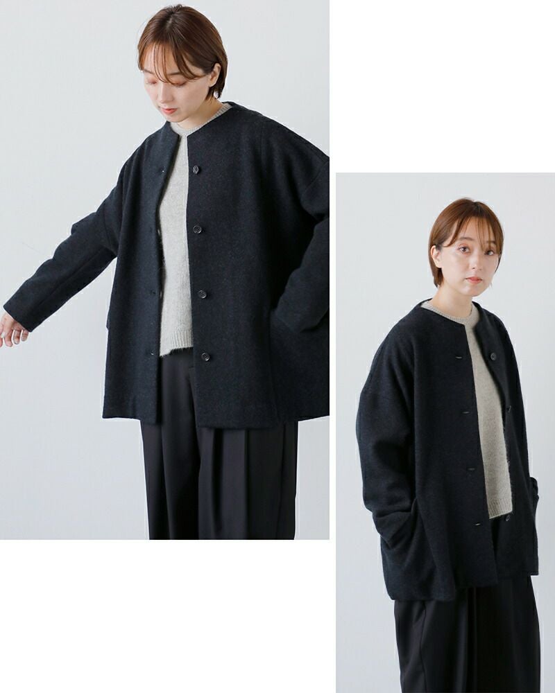 evam eva エヴァム　エヴァ　プレスウール　ショートコート evam eva エヴァムエヴァ プレス ウール ショートコート e253k090-mn