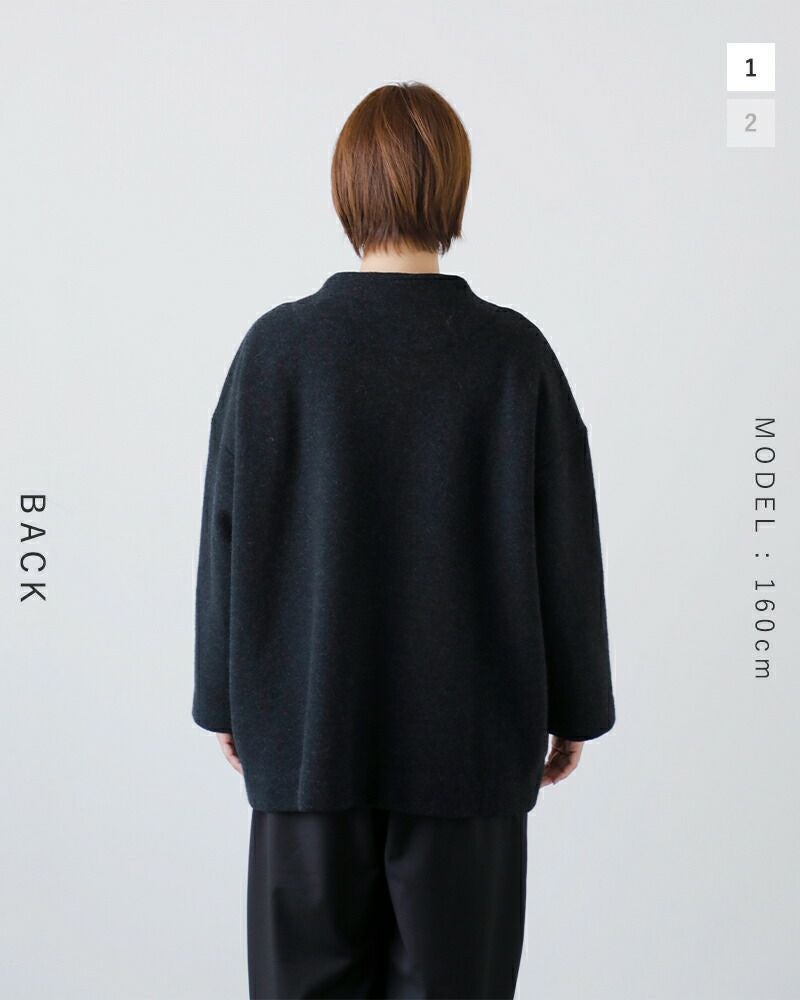 evam eva エヴァムエヴァ プレス ウール ショートコート e253k090-mn