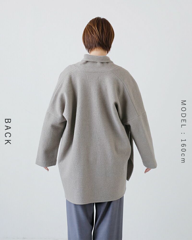 未使用 evam eva エヴァムエヴァ 25AW プレスウール ローブ コート evam eva エヴァムエヴァ プレスウール フード コート e233k095-mn