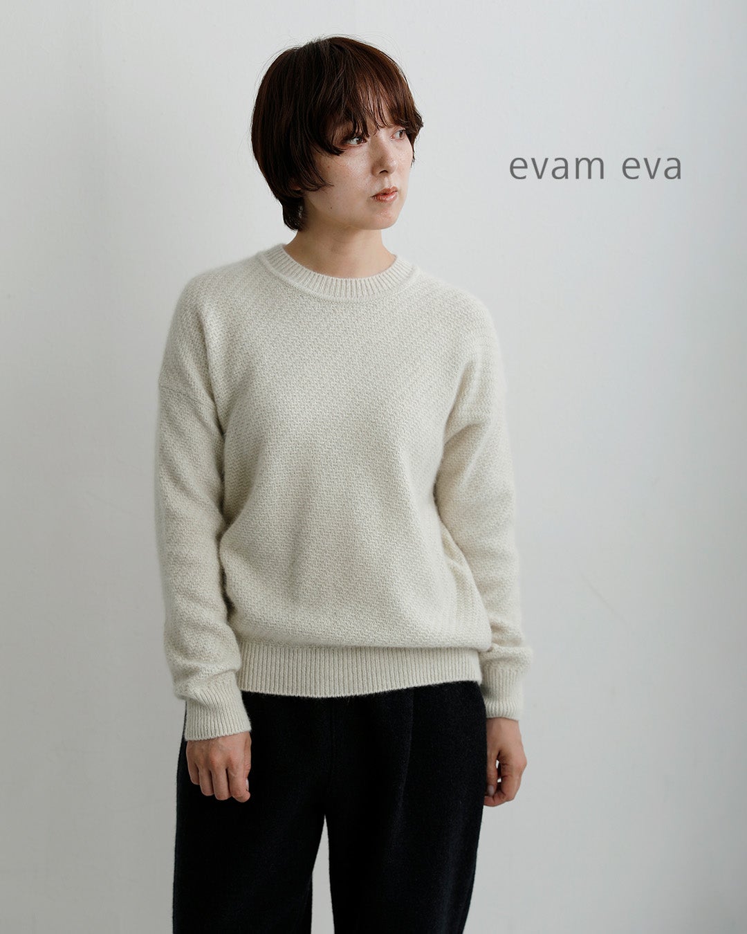 evam eva エヴァムエヴァ ウール フォックス プルオーバー e263k225
