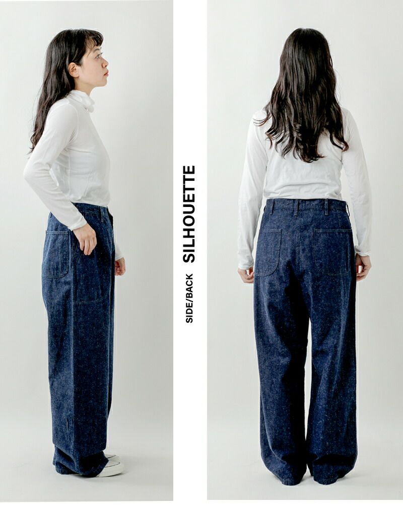 or slow オアスロウ ワイド フィット USネイビー デニム