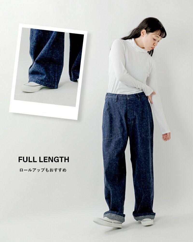 or slow オアスロウ ワイド フィット USネイビー デニム
