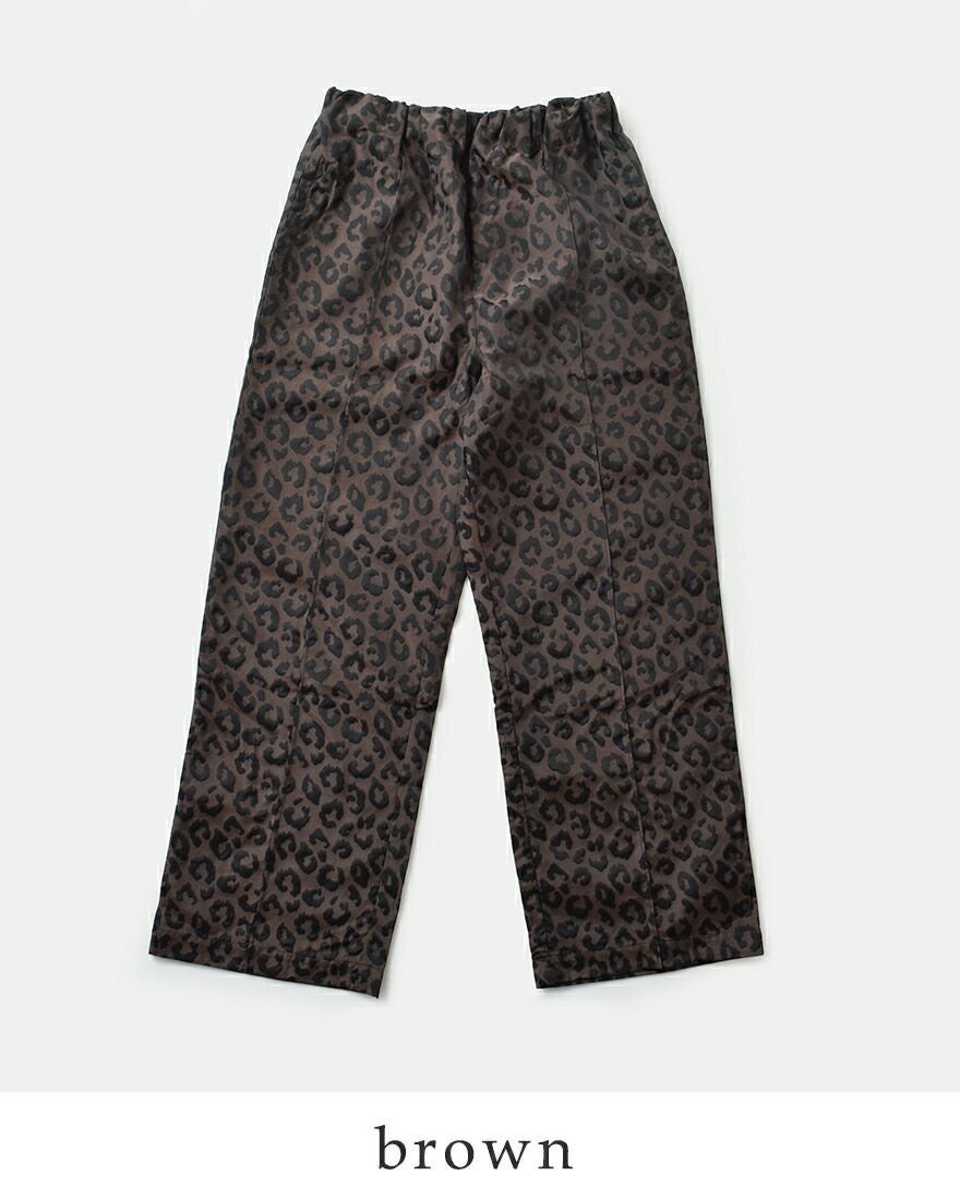 60%OFF】kha:ki カーキ ジャガード レオパード ワイド イージー パンツ