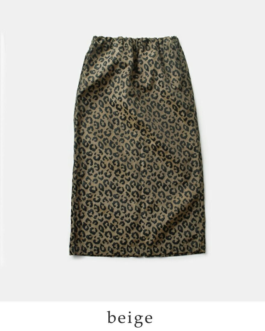 50%OFF】kha:ki カーキ ジャガード レオパード ストレート スカート
