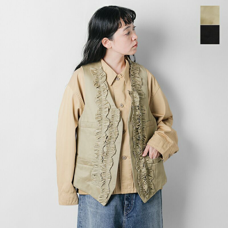 60%OFF】RHODOLIRION ロドリリオン コットン チノ フリル ベスト