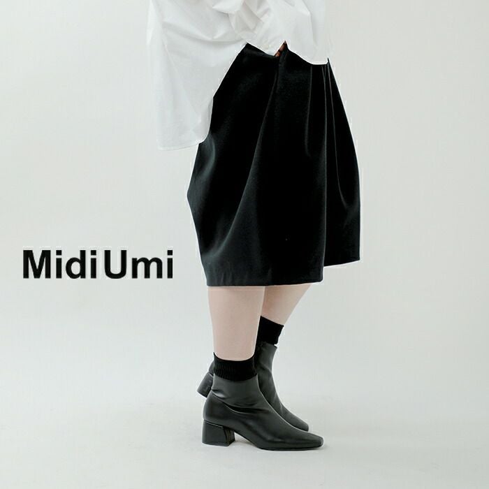 クーポン対象】MidiUmi ミディウミ タック ワイド ショート パンツ