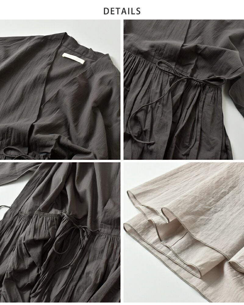 エヴァム エヴァ　evam eva コットン100% ドロップポケットローブ evameva (エヴァムエヴァ) cotton linen drop pocket OP / コットン