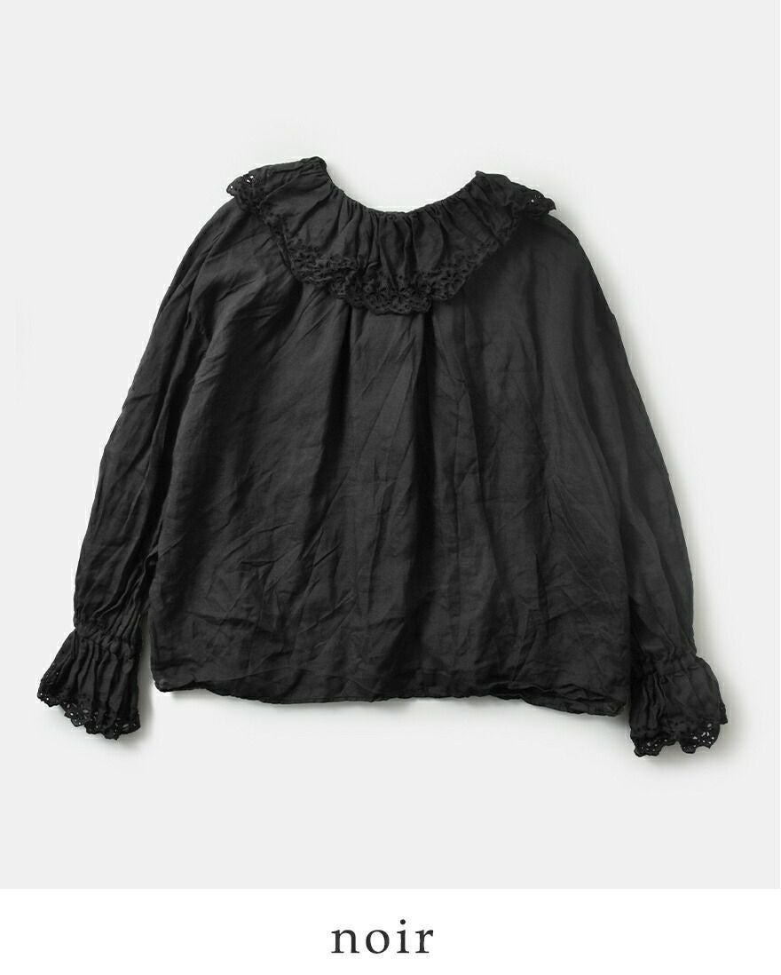 Gauze# ガーゼ フリル ブラウス リネン 麻 Gauze#（ガーゼ） リネンアンティーク フリルブラウス ameri ANTIQUE