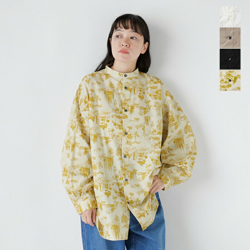 クーポン対象】Yarmo ヤーモ コットン タイプライター 長袖 ボクシー クーポン対象】Yarmo ヤーモ コットン タイプライター 長袖 ボクシー
