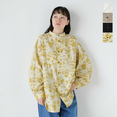 Yarmo ヤーモ コットン タイプライター 長袖 ボクシーシャツ yar-25aw 
