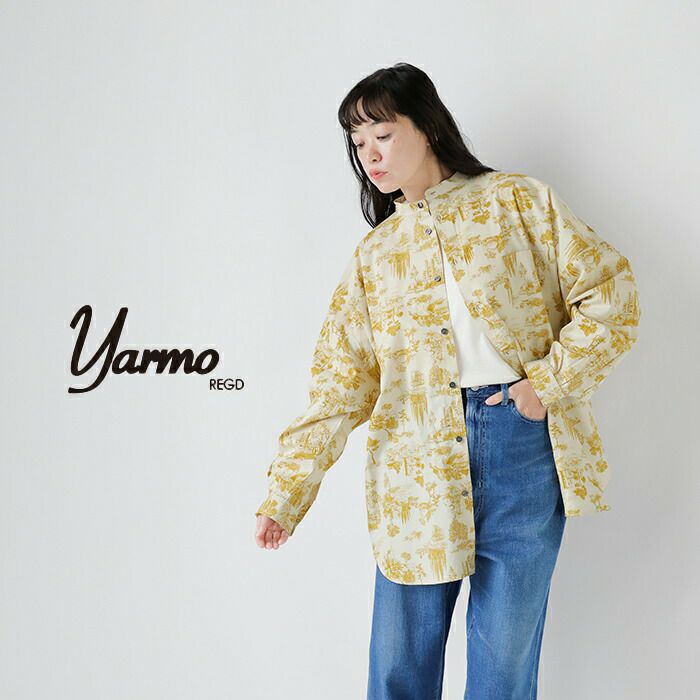 Yarmo ヤーモ コットン タイプライター 長袖 ボクシーシャツ yar-25aw