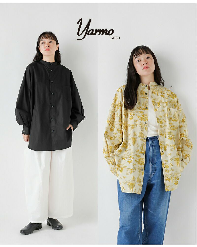 クーポン対象】Yarmo ヤーモ コットン タイプライター 長袖 ボクシー