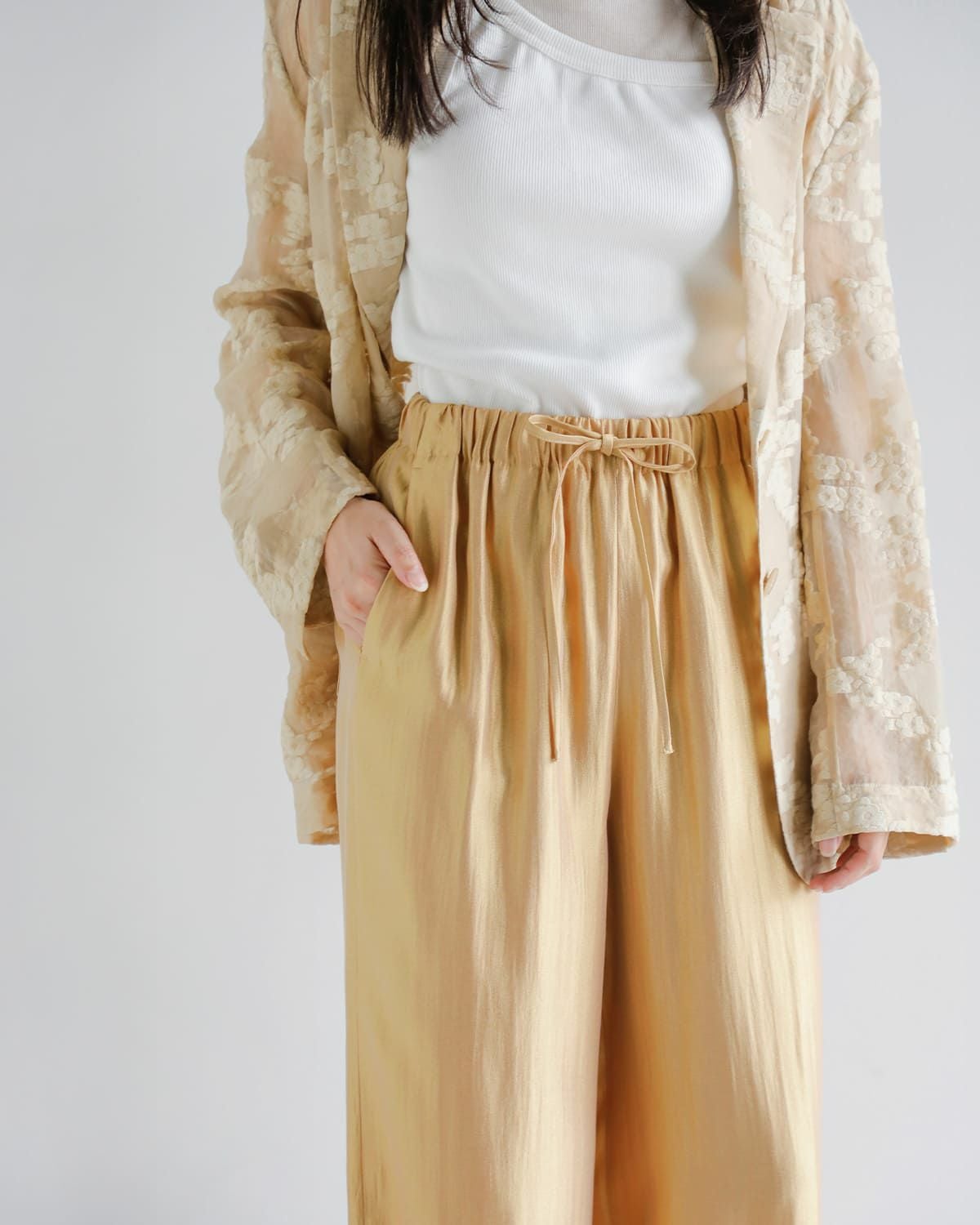 3こ1】【50%OFF】MANOF マノフ グリッター リラックス パンツ 89110