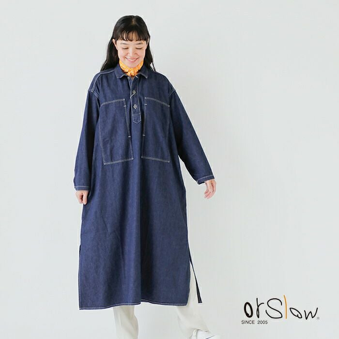or slow オアスロウ デニム プルオーバー ドレス “PULLOVER DENIM