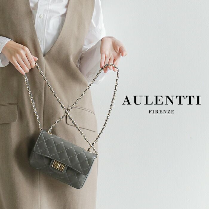クーポン対象】AULENTTI オウレンティ カウレザー チェーン ショルダー