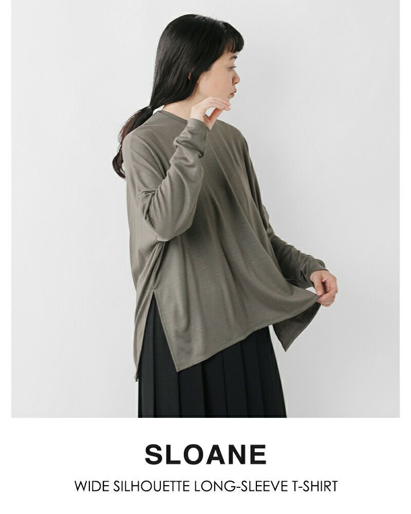 40%OFF】SLOANE スローン ウール 天竺 ワイド シルエット 長袖 Tシャツ