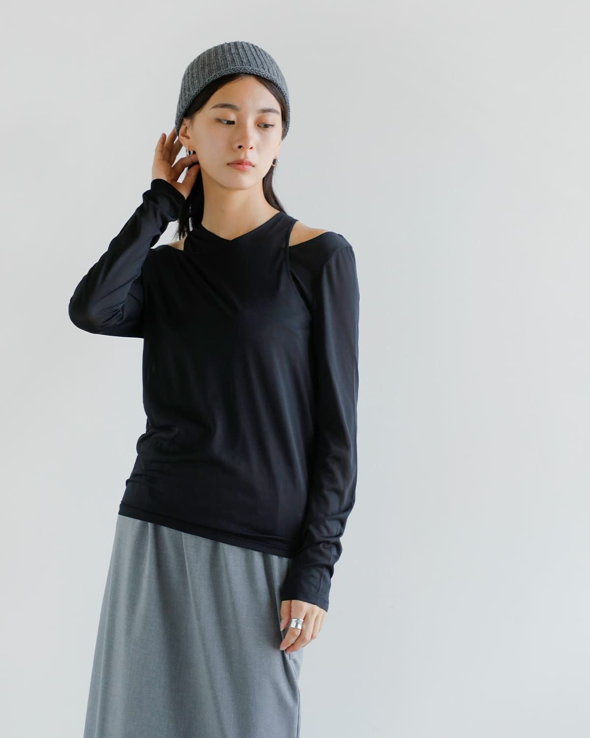Hella ヘラ レイヤード シアー トップス “LAYERED SHEER TOPS” h253-11
