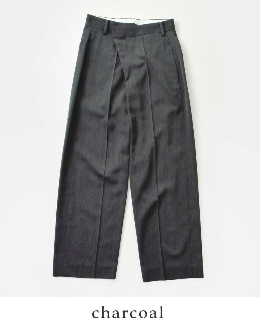 40%OFF】YLEVE イレーヴ ウールトリコチン タック トラウザー パンツ