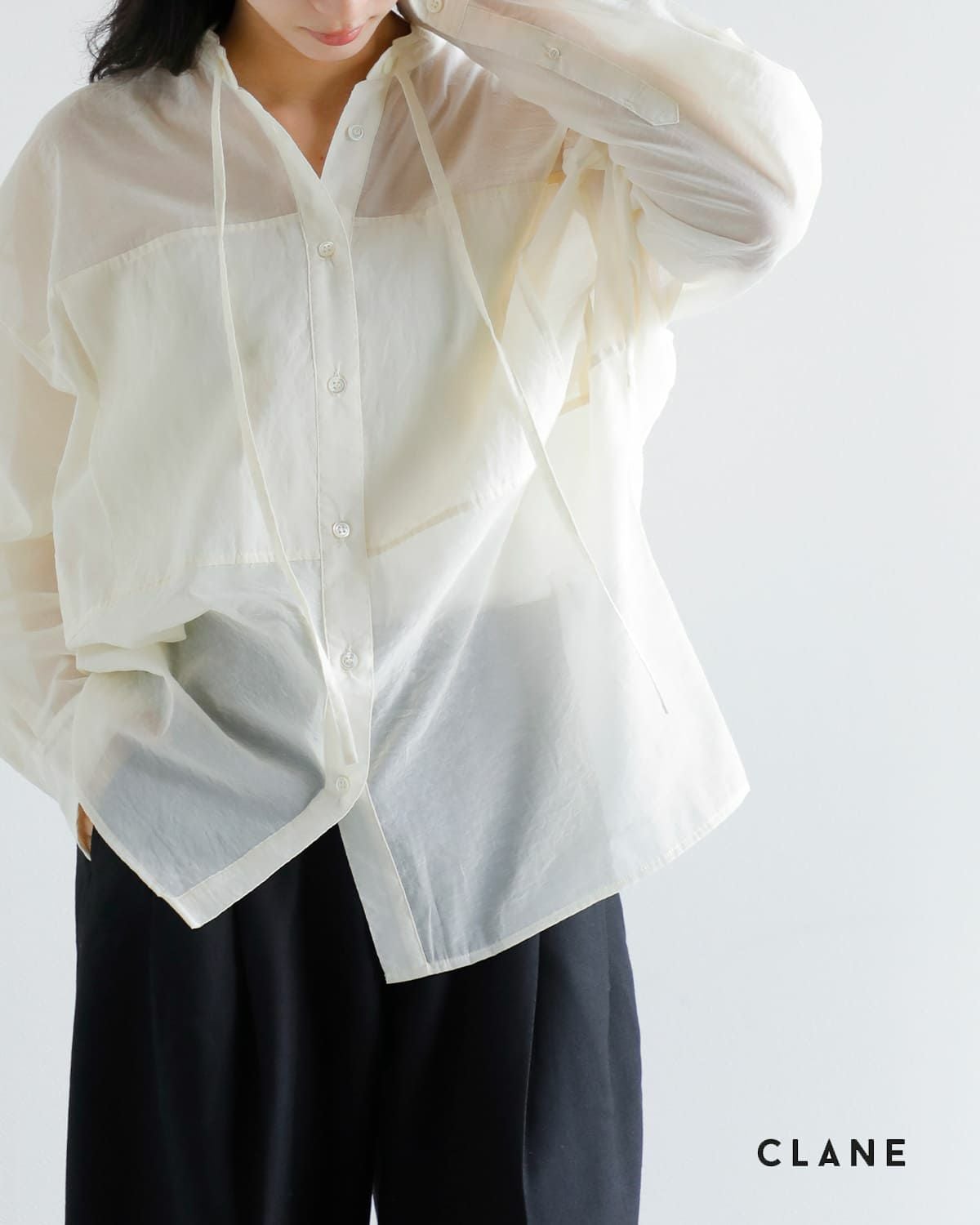 クラネ　シアーシャツ 松本恵奈のMUST BUY- 先行予約会で好評だった“W FACE SHEER SHIRTをご