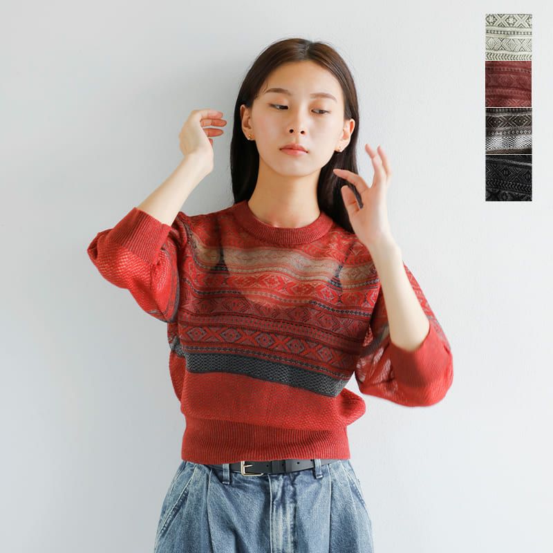 20%OFF】JUN MIKAMI ジュンミカミ ウール モヘア フェアアイル ニット