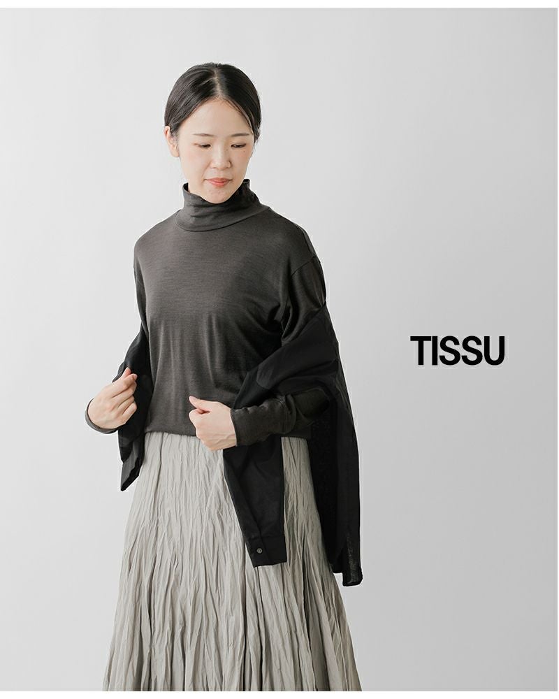 tissu ティシュ ウォッシャブル ウール天竺 タートルネック プル