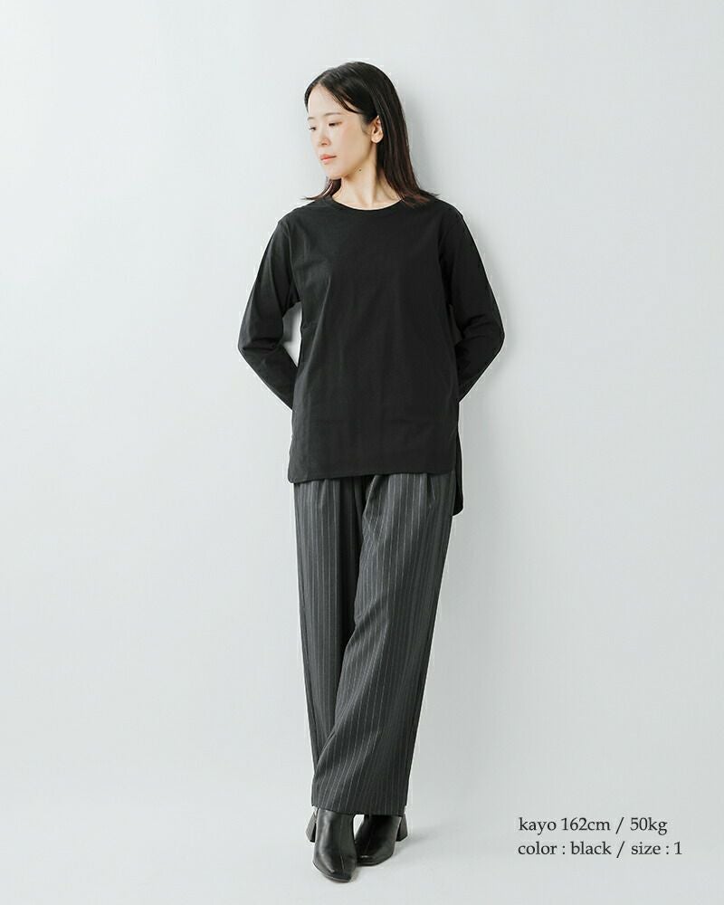 Squady スカディ コットン天竺 ロングスリーブ Tシャツ 903-5810-mt
