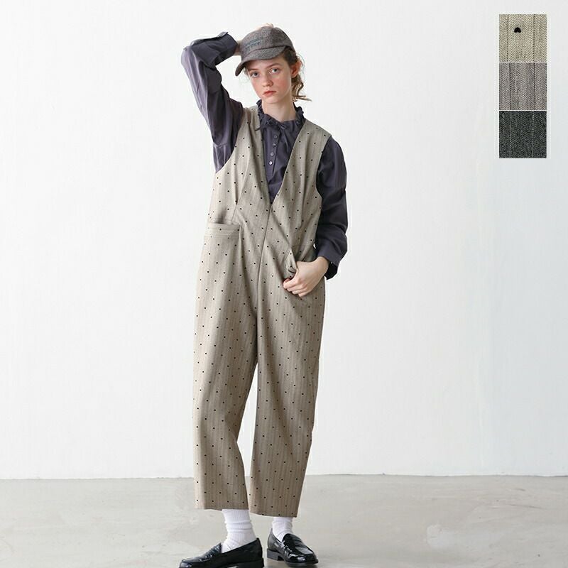 60%OFF】kelen ケレン ヘリンボーン Vネック サロペット “BRIS