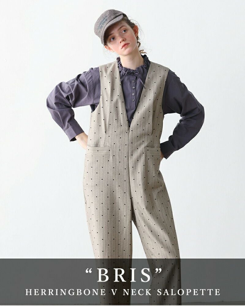 60%OFF】kelen ケレン ヘリンボーン Vネック サロペット “BRIS