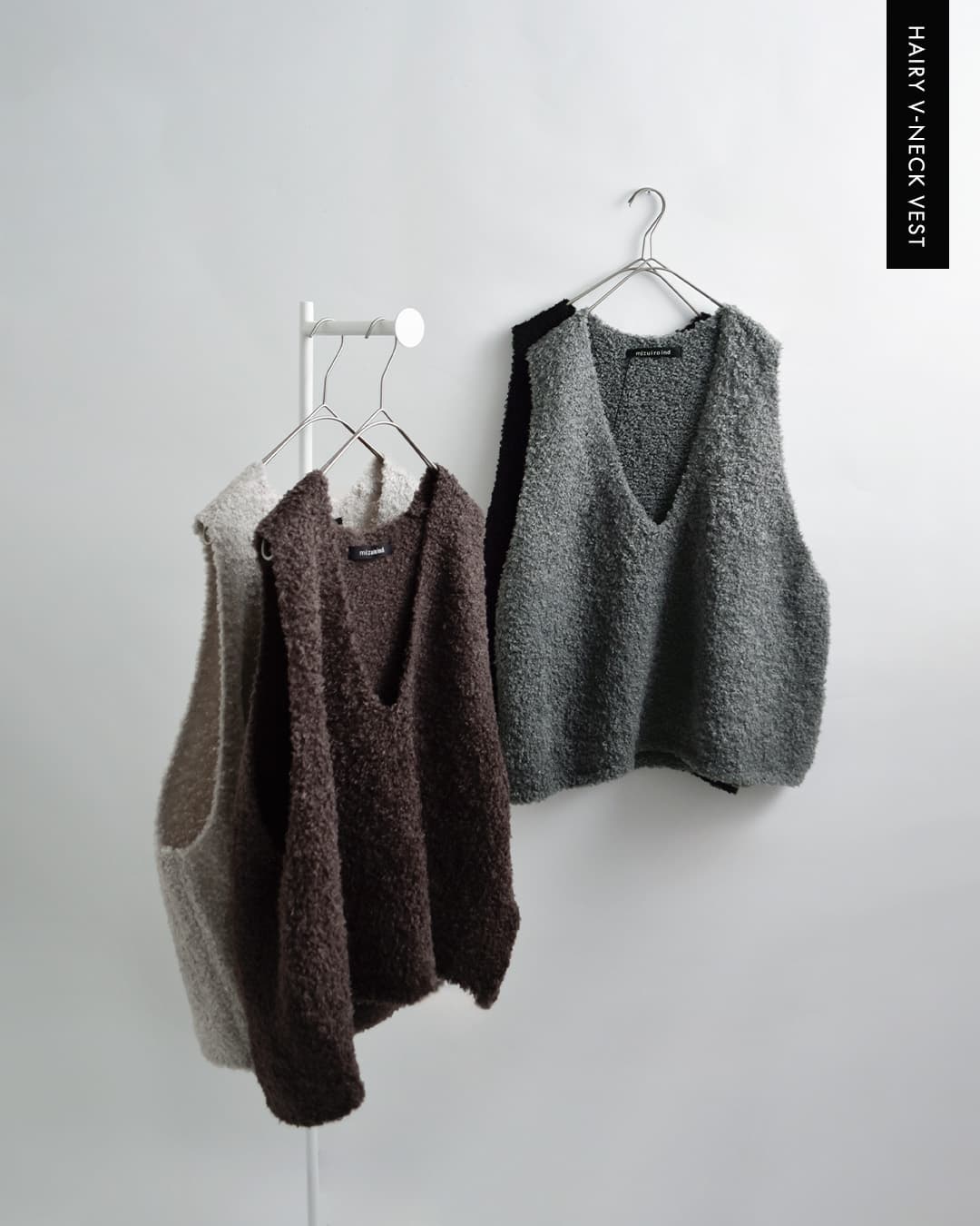 mizuiro ind ミズイロインド ヘアリー Vネック ベスト 3-220159