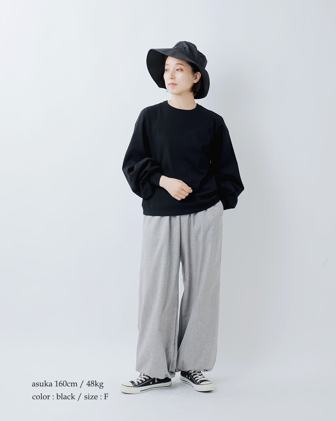 ミズイロインド mizuiro ind コットン パフスリーブ ロング Tシャツ 1