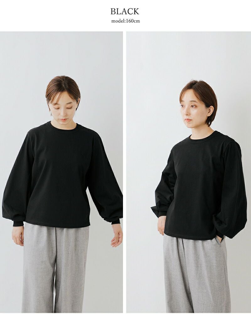 ぷぷページ ミズイロインド mizuiro ind コットン パフスリーブ ロング Tシャツ 1