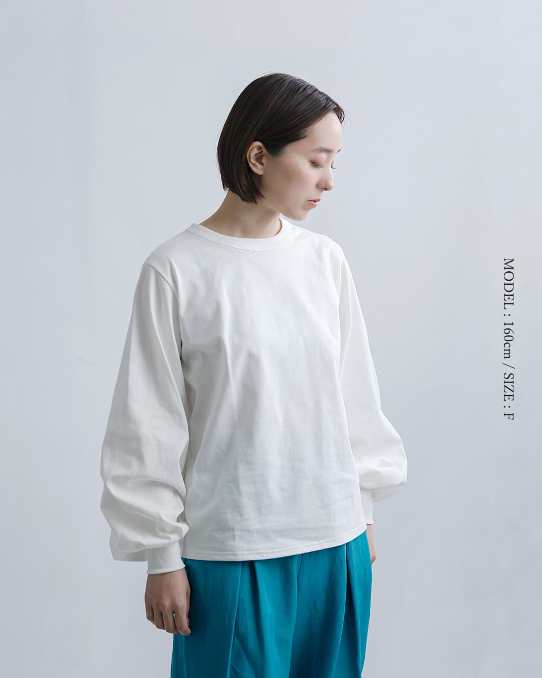 ミズイロインド mizuiro ind コットン パフスリーブ ロング Tシャツ 1